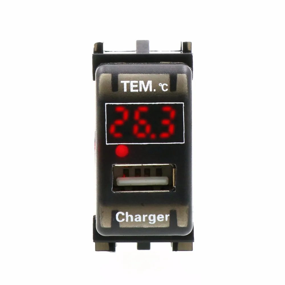 Автомобильное зарядное устройство с USB интерфейсом 5 В 2 1 А и термометр для
