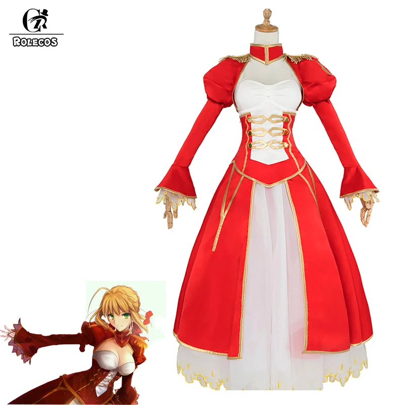 Костюм для косплея ROLECOS Game FGO костюм саблей Нерон Клавдий красное платье с жакетом