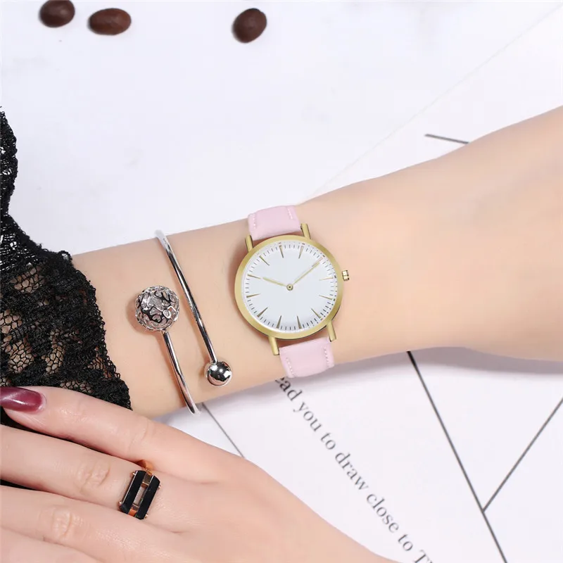 FUNIQUE 2018 женские Quartzwatch Часы Простой Кожаный ремешок часы браслет спортивные