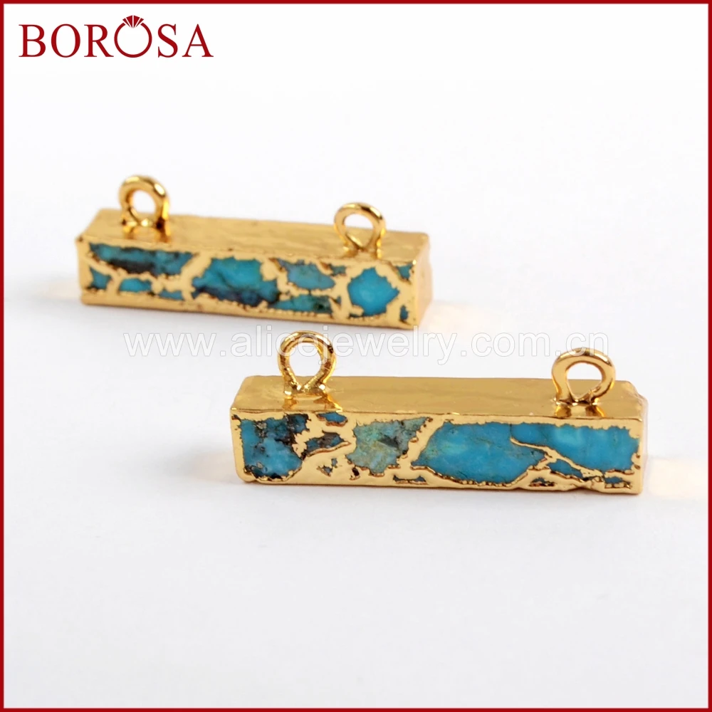 BOROSA 5/10 шт Золотой Цвет Медь натуральная бирюза соединитель Новый Бирюзовый