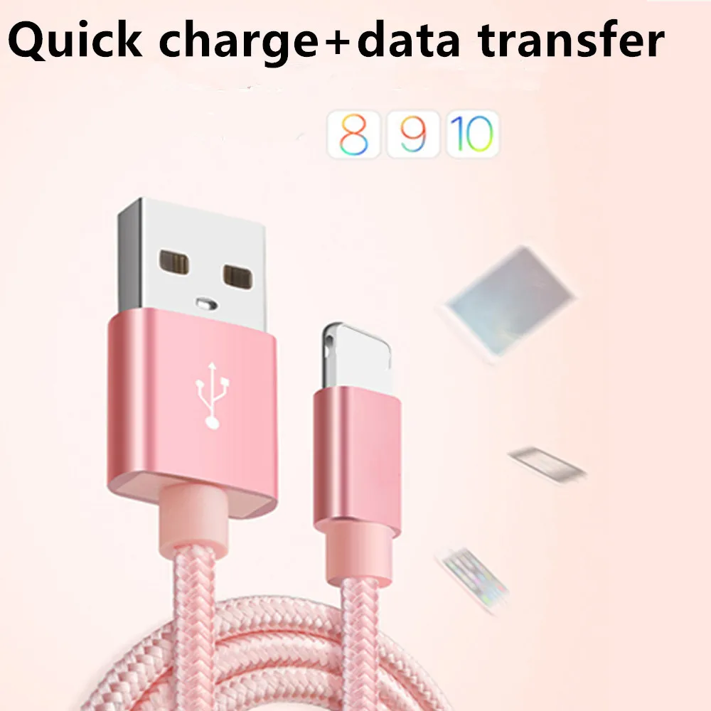 1/2/3M нейлон плетеный провод прочный зарядное устройство USB данные зарядки шнур зарядное устройство для iPhone X заряд calbe