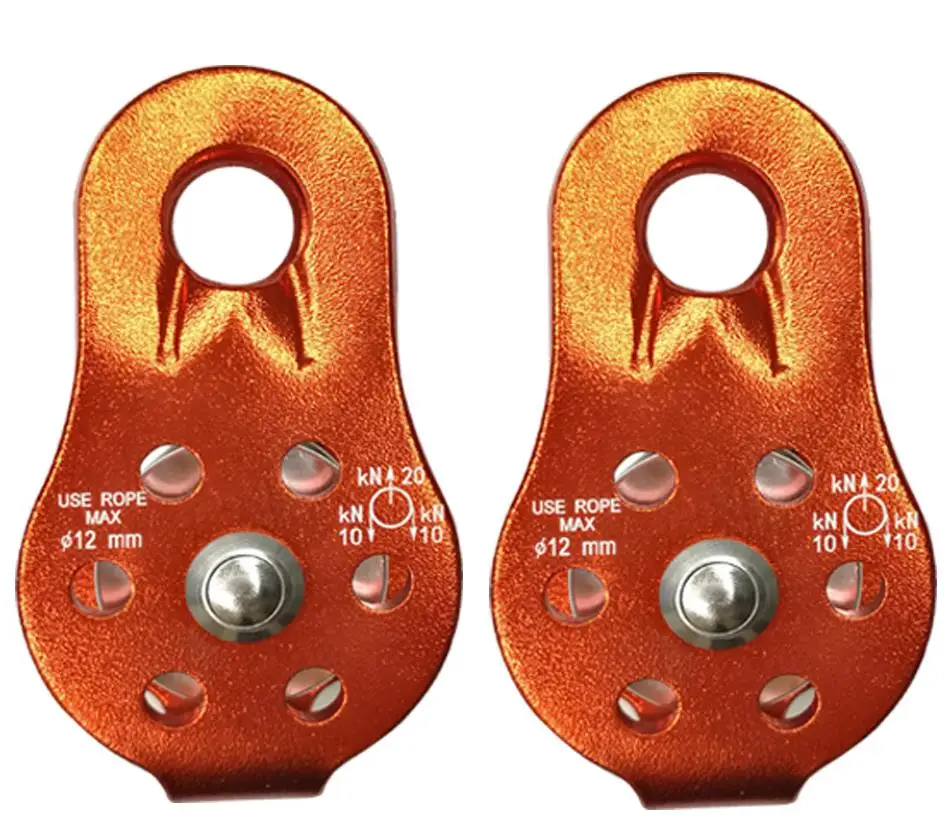 Orange2 20KN веревка для скалолазания один фиксированный шкив для альпинизма Zipline Rappelling для дерева Arborist спелевальная спасательная такелажная Экипировка оборудование - Цвет: Orange2