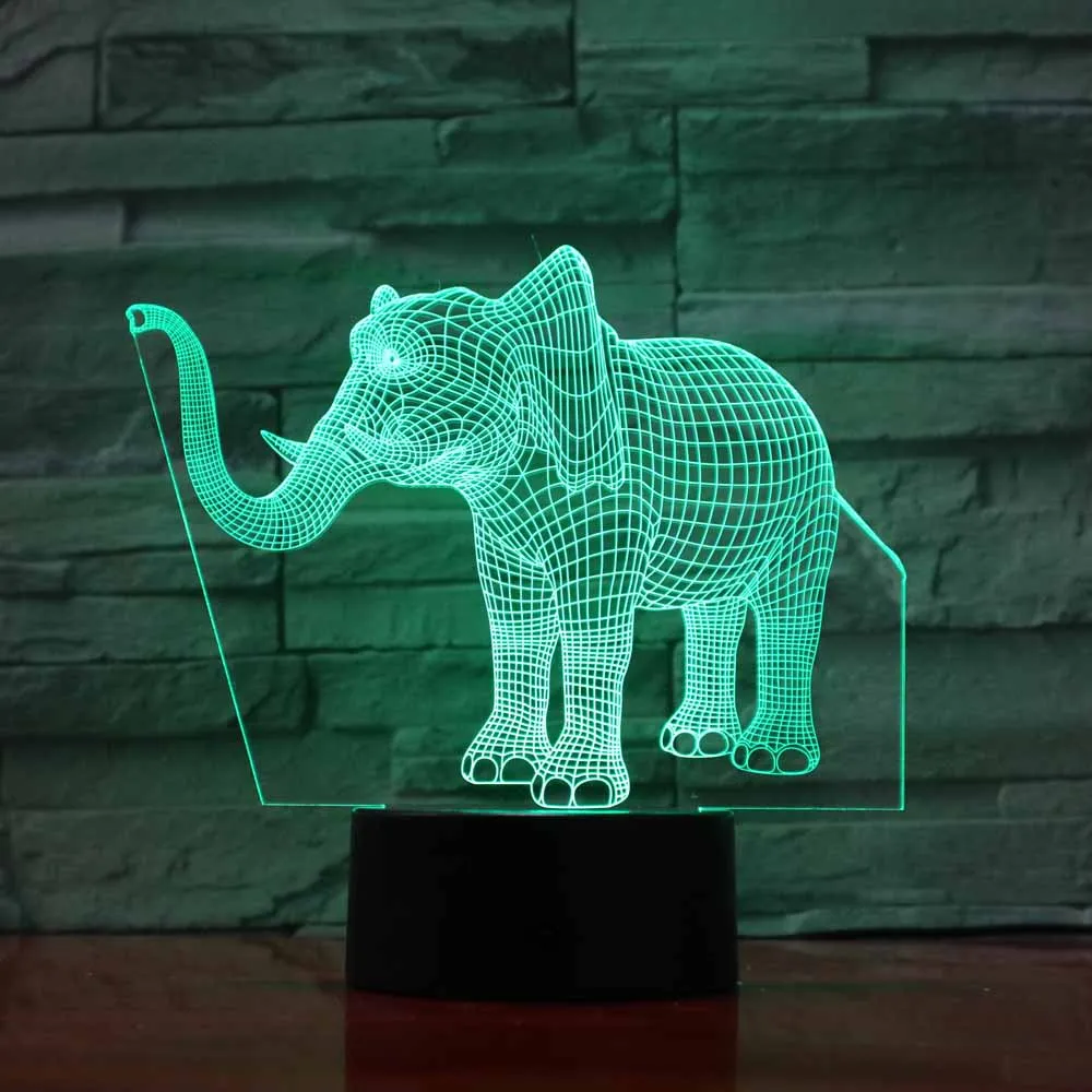 3d Светодиодная лампа со слоном ночники 7 цветов меняющие ребенка Veilleuse