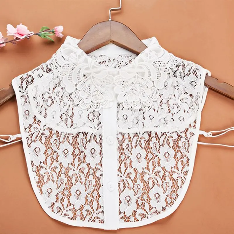 Женская блузка свитер с круглым вырезом и фальш-воротником съемный прозрачный