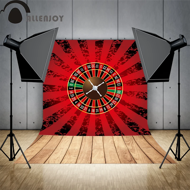 Фон для фотосъемки Allenjoy красная рулетка новогодний деревянный пол казино фон