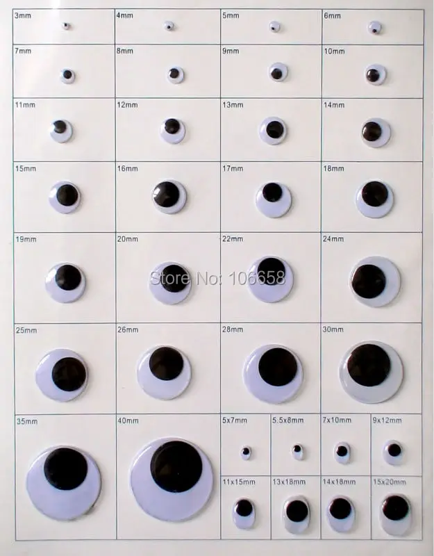 Круглые Подвижные Пластиковые глаза 3 40 мм подвижные для кукол игрушек сделай сам