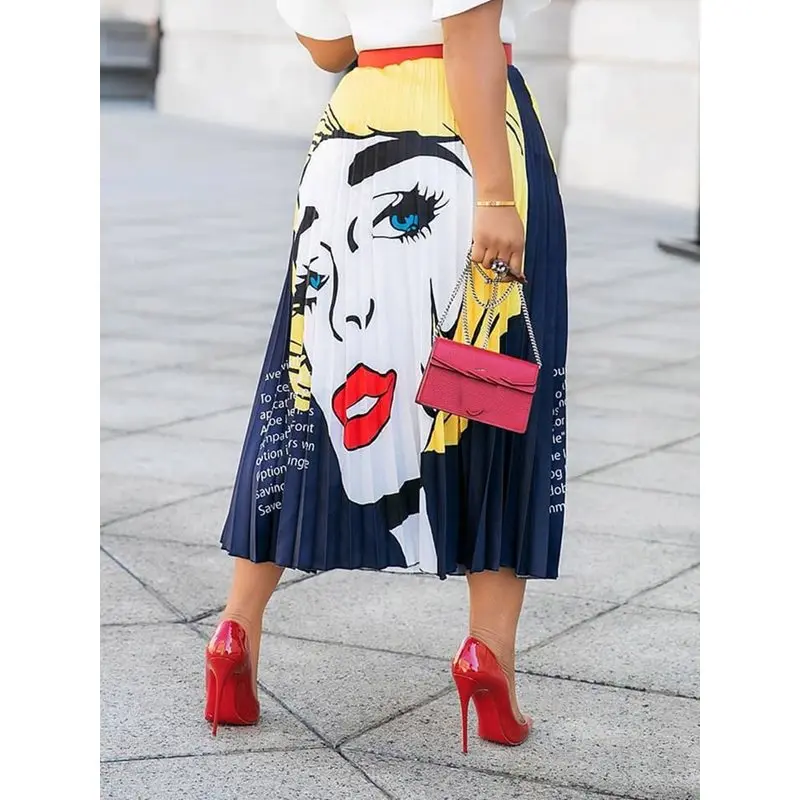 Женские плиссированные юбки стильные уличные повседневные летние с буквенным