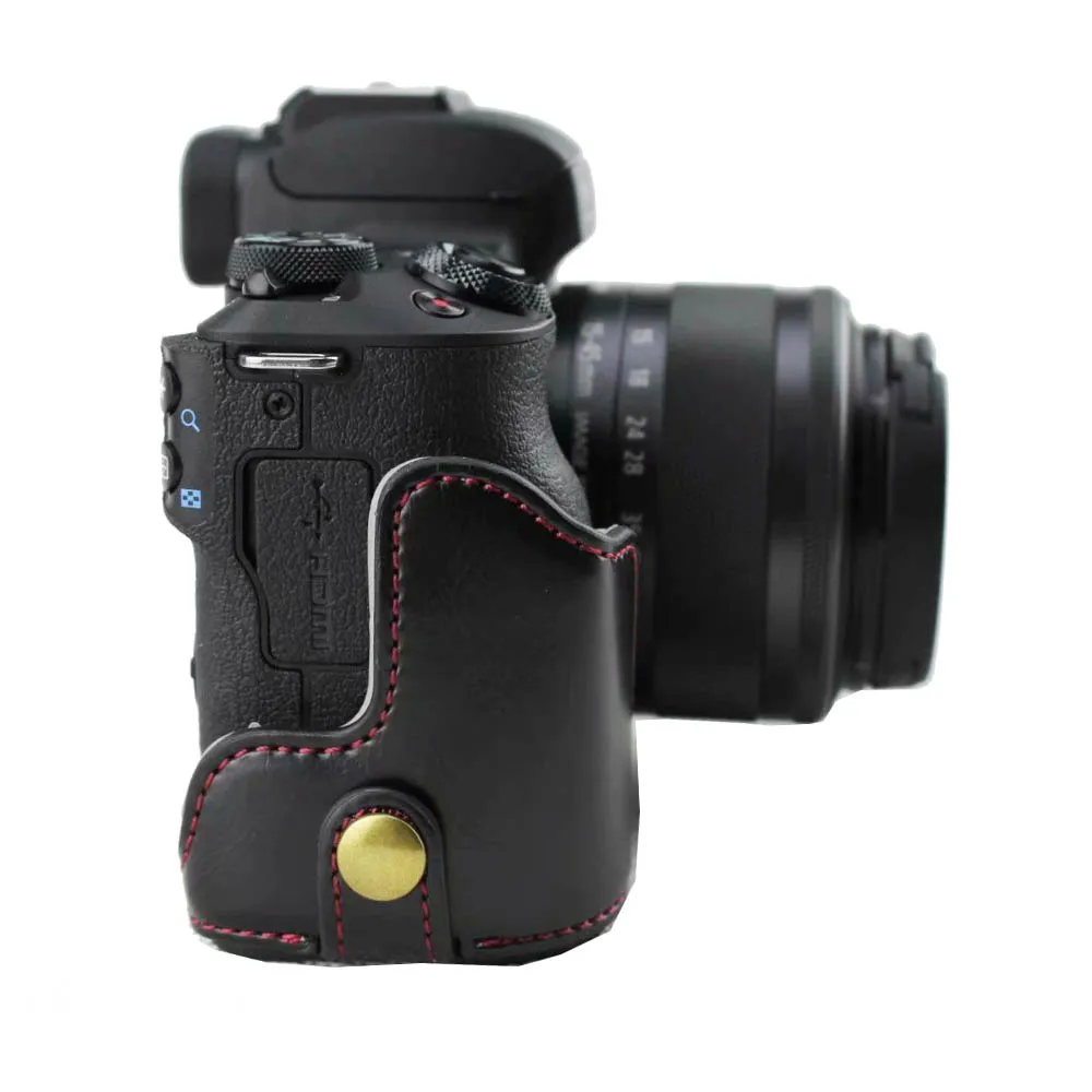 3 цвета из искусственной кожи чехол для камеры Сумка для Canon EOS M50 EOSM50 половина средства ухода за кожей крышка открытой батареи черный кофе коричневый