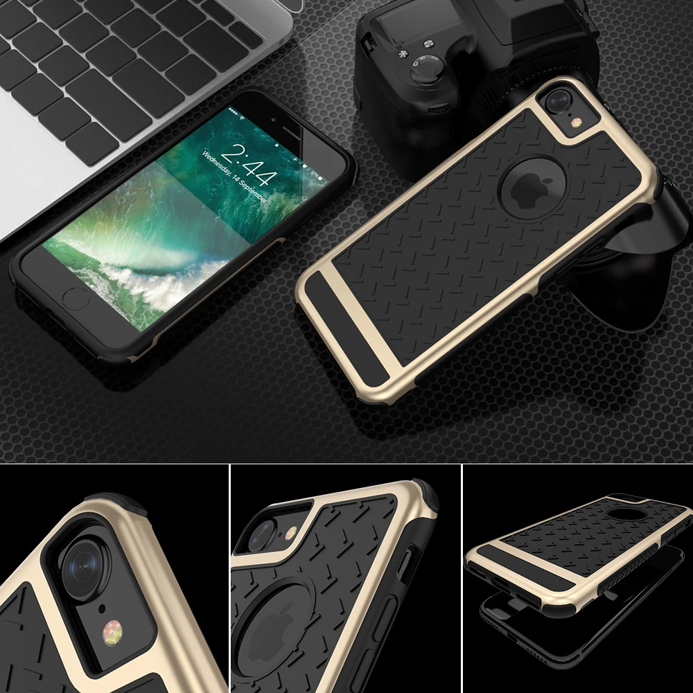 KISSCASE Paladin Armor Case For iPhone 6 6S 7 Plus Hard Plastic Soft TPU Phone 5 5S SE Back Cover Coque Fundas |