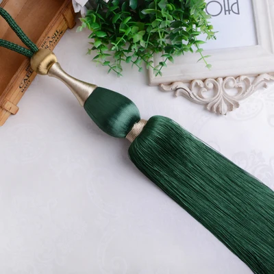 Dark green XWL 2 шт. занавес кисточка башня ремни Tiebacks Висячие связывающие веревки пояс мяч держатель с крючком и пряжкой занавес аксессуар Tieback - Цвет: Dark green
