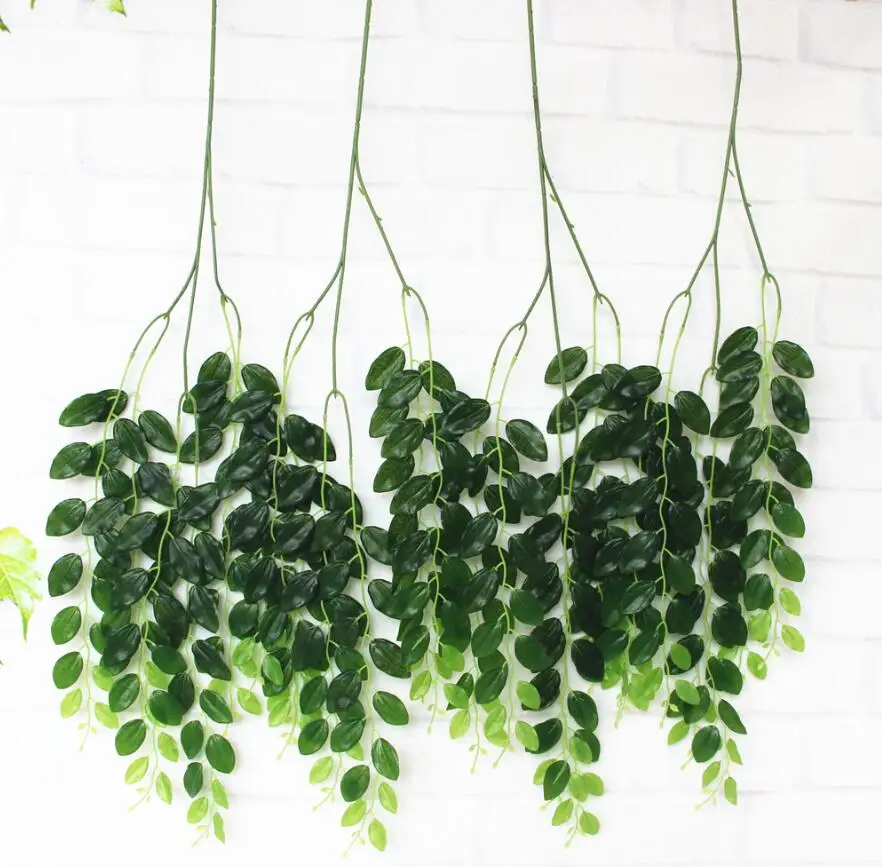 

5pcs Hanging Artificial Jujube Tree Leaf Vine Greenery For Plant Wall Background Wedding Home Office Bar Decorative