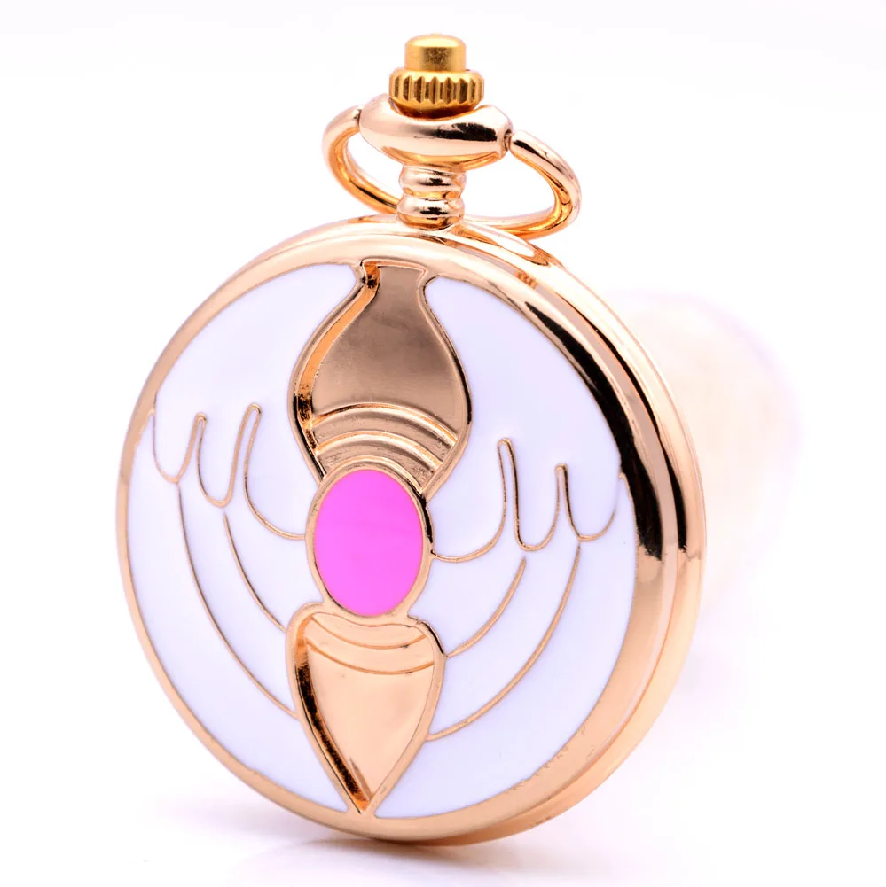 Новые популярные золотые Аниме Сакура Луна красный камень кварцевые карманные