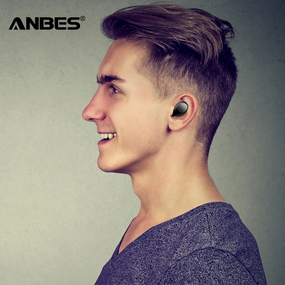 ANBES Bluetooth наушники V5.0 магнитные беспроводные IPX 5 водонепроницаемый бас стерео