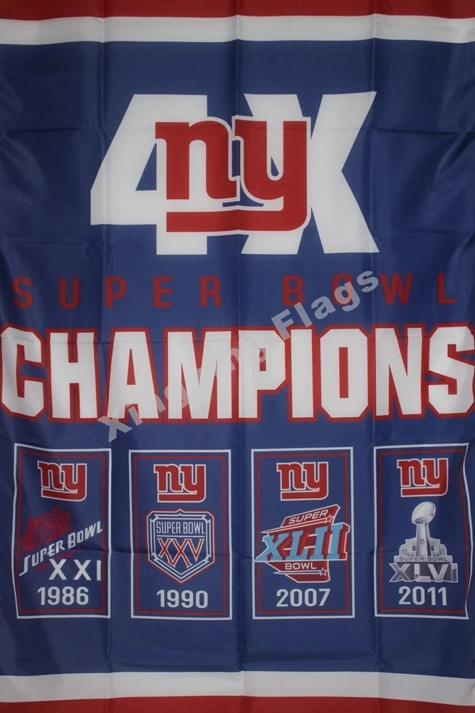 New York Giants Super Bowl Champions 4X флаг 3ft X 5ft полиэстер 1 команда баннер Летающий Размер № 4