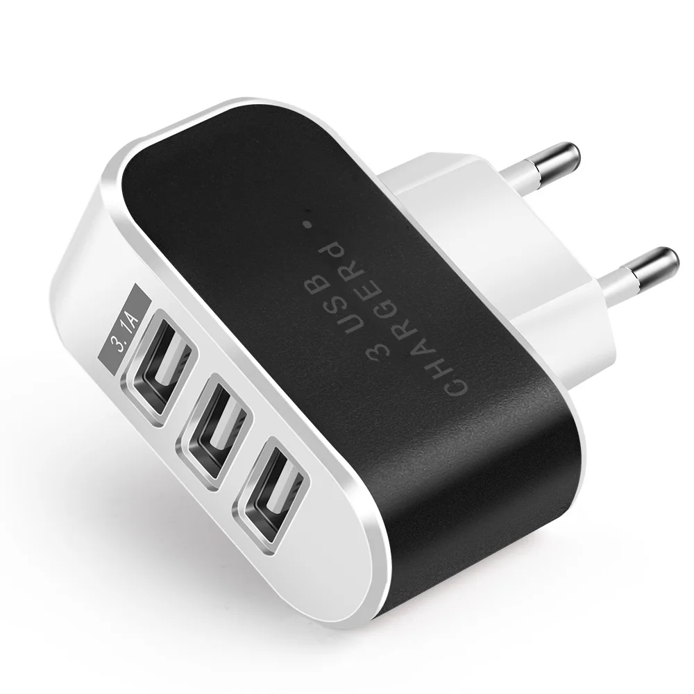 Быстрое зарядное устройство USB с 3 портами 5 в 2 А дорожный настенный адаптер