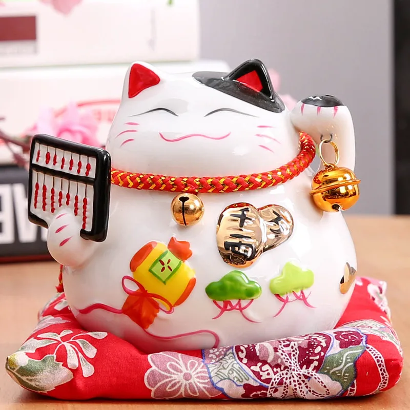 4 5 дюймов Maneki Neko керамический Lucky Cat домашний декор фарфоровые декоративные
