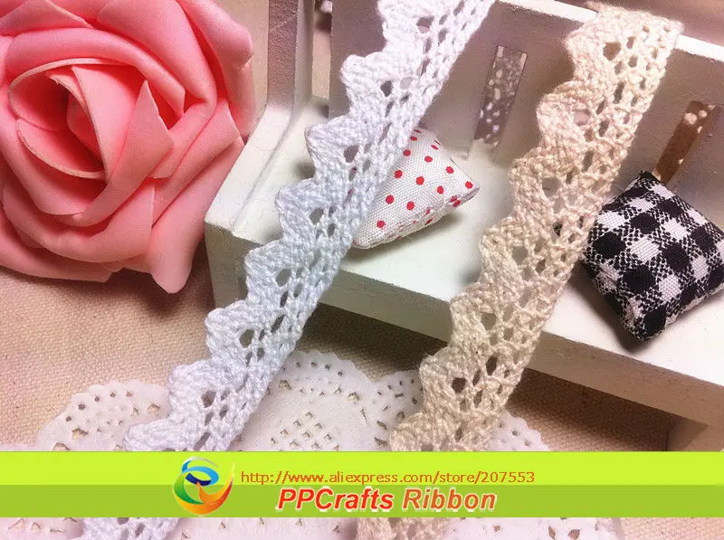 

Wholesale 300YDS 15MM 5/8 inch Delicate Antique White Color Cotton Laces Textiles Accessories 028