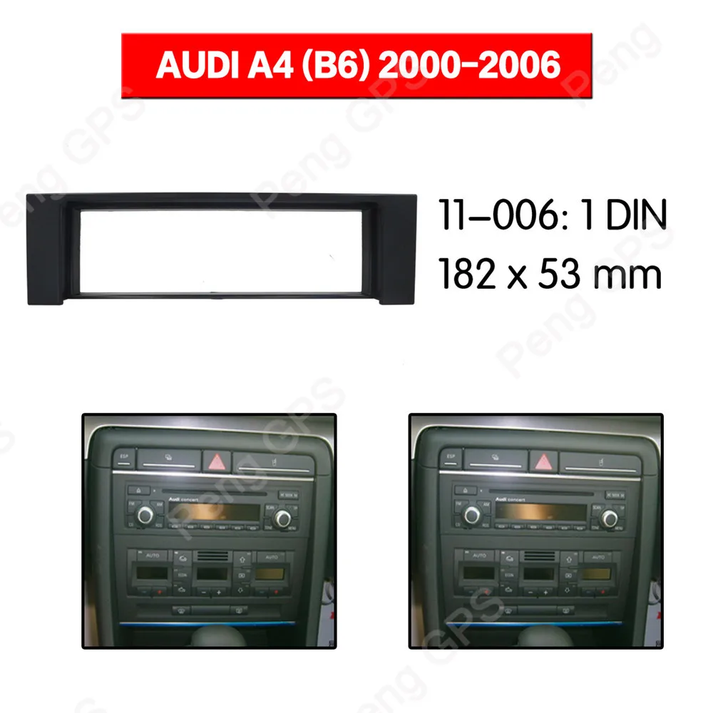 

11-006 Single Din Auto Car Radio fascia Facia Panel Adapter for AUDI A4 B6 2000-2006 Trim kit surrounded Frame