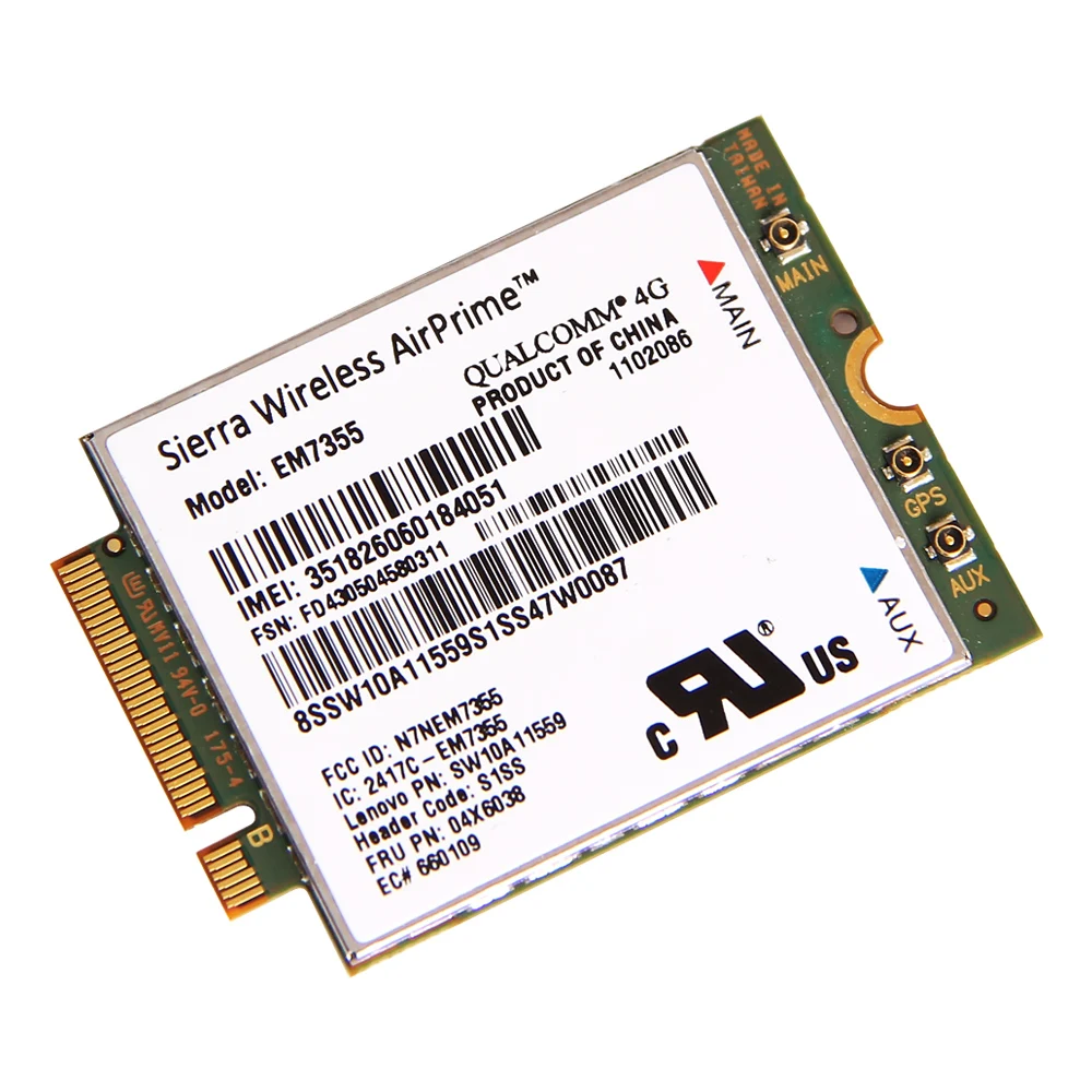 Сьерра Gobi5000 EM7355 карта NGFF FRU: 04W3801 Беспроводной 4 аппарат не привязан к оператору