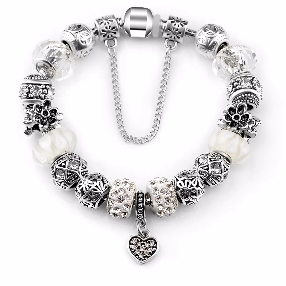 Женские антикварные браслеты с бусинами изящные посеребренные 2017 | Украшения и