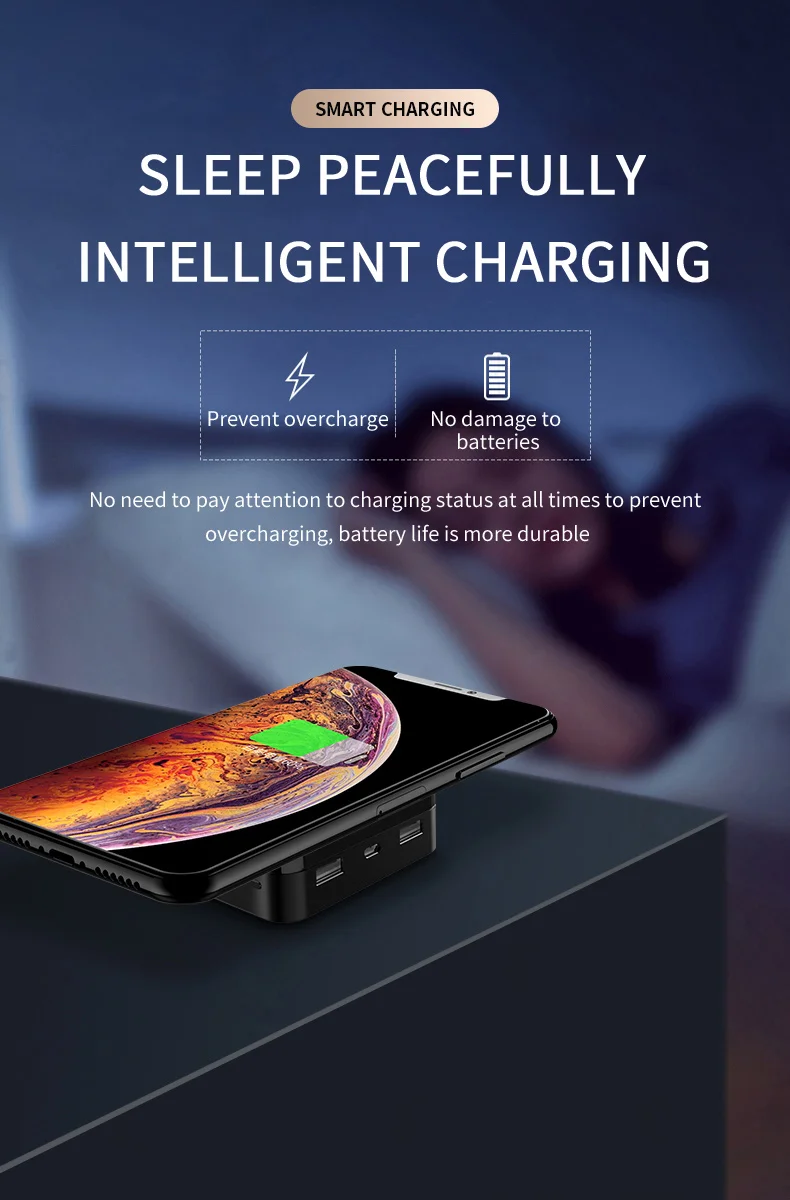 NOHON 20000 мАч Qi Беспроводное зарядное устройство банк питания для iPhone samsung Xiaomi телефон внешний аккумулятор портативный Банк питания быстрая зарядка