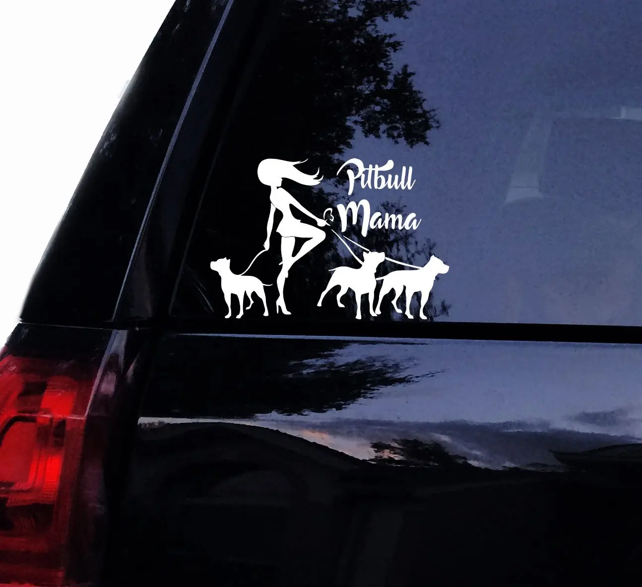 

Tshirt Rocket Pitbull Mama Decal - 3 PITBULL Dogs Vinyl Car Decal, Laptop Decal, Car Window Sticker Car Sticker