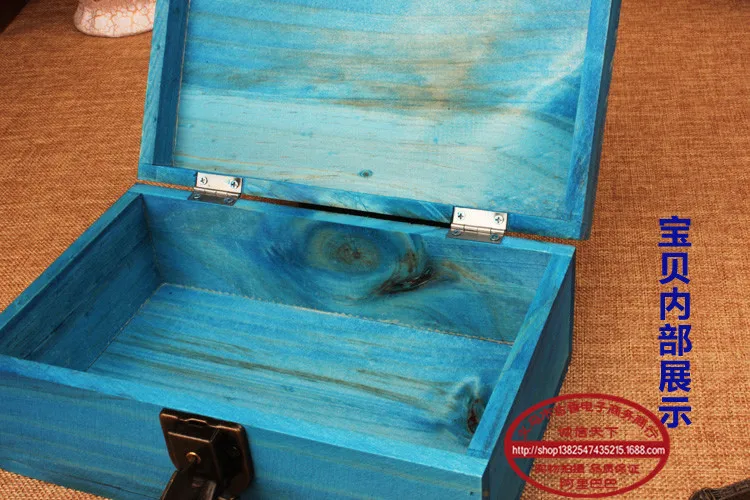 

zakka retro wooden lockable storage box finishing the desktop storage box to do the old wooden stationery wood