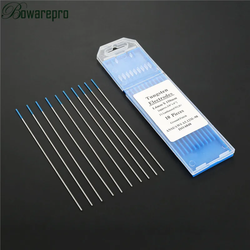 

bowarepro 10-pk TIG Welding Tungsten Electrode 2% Lanthanated Blue 1/16 034 x7 034 TIG Welding Tungsten US Seller Fast 10PCS