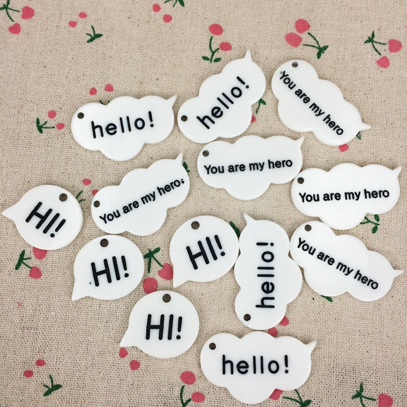 10 шт. плоская спина из смолы кабошон каваи сделай сам украшение слова Привет