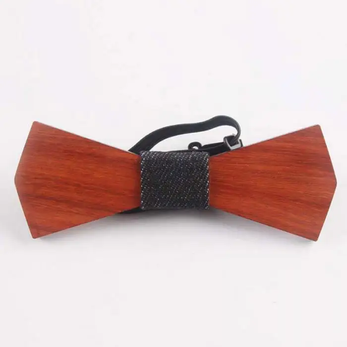 Men Handmade Wooden Bow Tie with Adjustable Strap for Anniversary Birthday Wedding TT@88