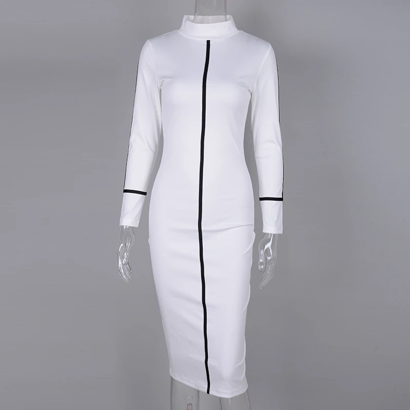 Женское облегающее платье Parthera винтажное карандаш с высоким воротом и длинным