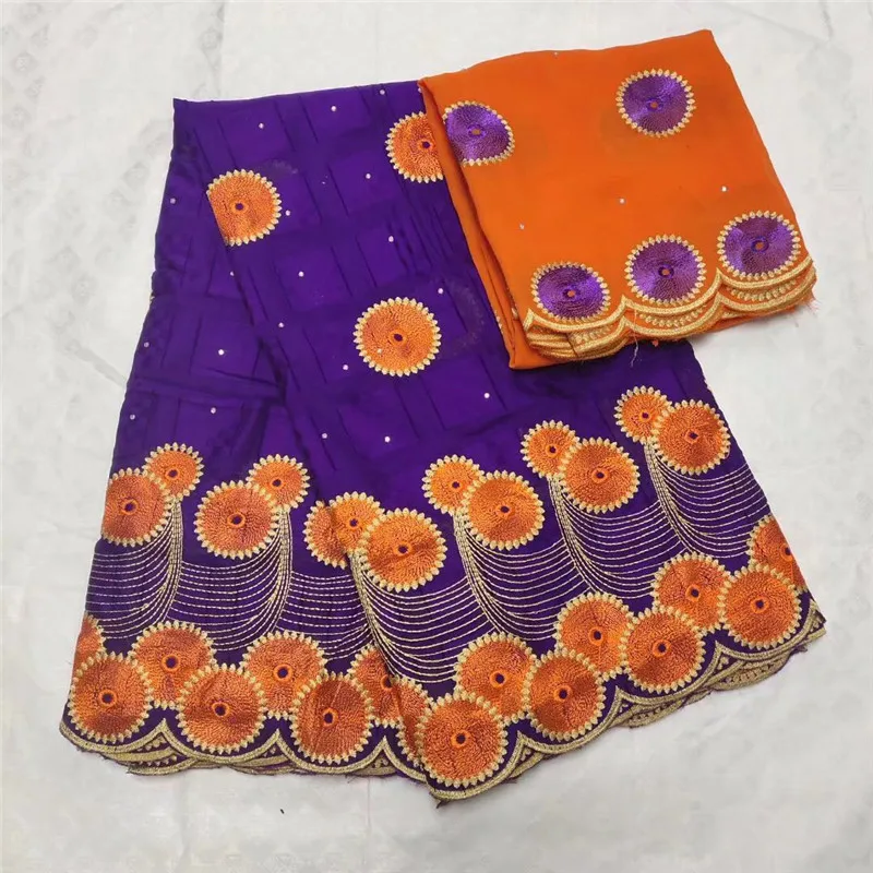 Новая модная африканская Кружевная Ткань 5 ярдов швейцарская вуаль кружева камни