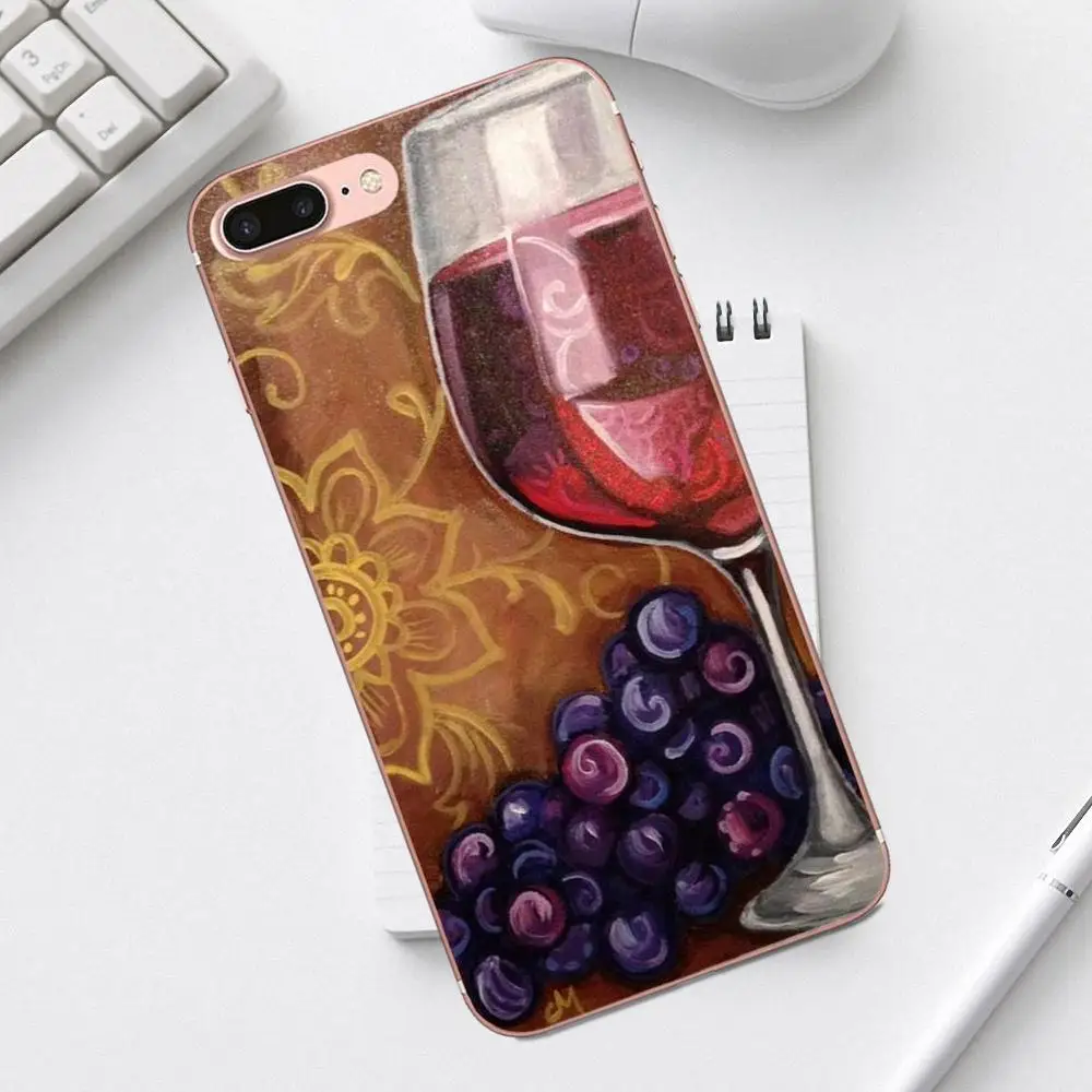 Qdowpz TPU Protective Case Fashion Cool Wine Art For iPhone X XS Max XR 4 4S 5 5C SE 6 6S 7 8 Plus Galaxy A3 A5 J1 J3 J5 J7 2017 | Мобильные