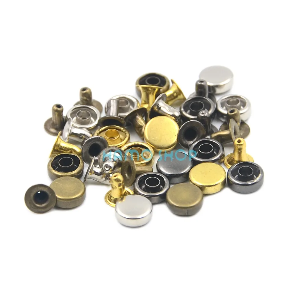 Круглые плоские металлические шпильки шипы размером 7 мм 50 шт.|spikes studs|metal spikesmetal