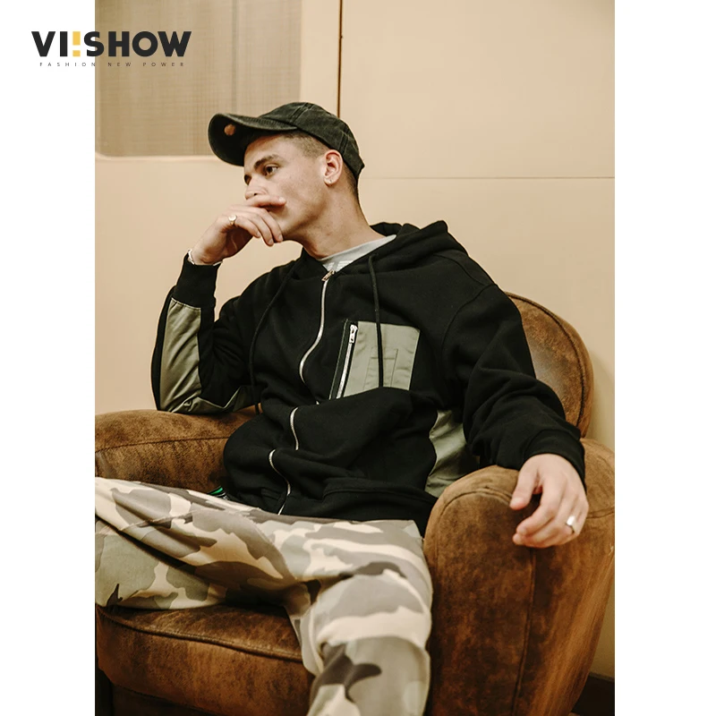 VIISHOW новый стиль толстовка мужская брендовая одежда с капюшоном камуфляжная
