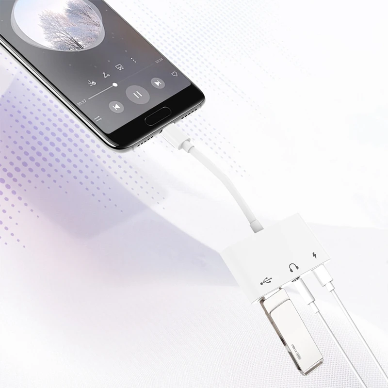 3 в 1 зарядное устройство адаптер для мобильного телефона type C к Usb-C &amp Usb 5 мм