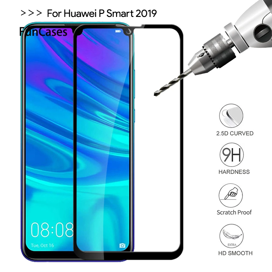 Закаленное стекло для Huawei P Smart Plus 2019 Y6 Y9 2018 Nova 4 3i 2i Honor 8X 8A защита экрана полное