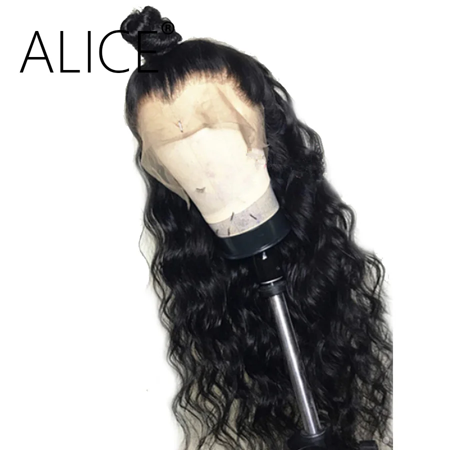 ALICE свободные волнистые кружевные передние человеческие волосы парики с
