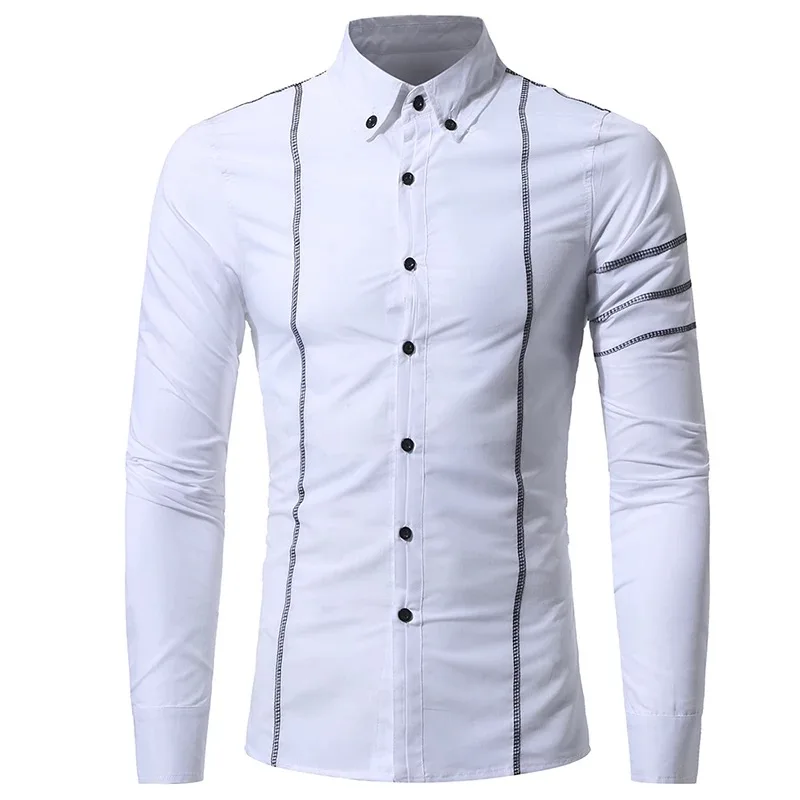 2019 Spring New Arrival Men Shirt Fashion Designer Long Sleeve Slim Fit High Quality Casual Cotton | Мужская одежда