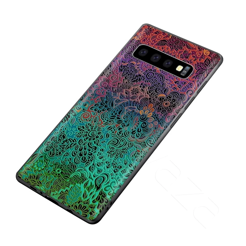 Радужный чехол Пейсли для Samsung Galaxy J6 A9 A8 A7 A70 A6 A5 A50 A40 A30 A3 A10 A51 A71 A81 A91 2018|Бамперы| |
