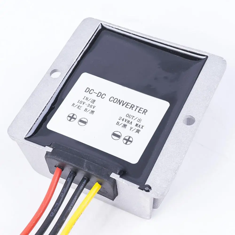 10-36V TO 24V 8A Мини 10-36 в до 24 В 3A 8A 10A DC понижающий преобразователь ступенчатый DC водонепроницаемый конвертер гольф тележка редуктор высокое качество RCNUN CE RoHS - Цвет: 10-36V TO 24V 8A