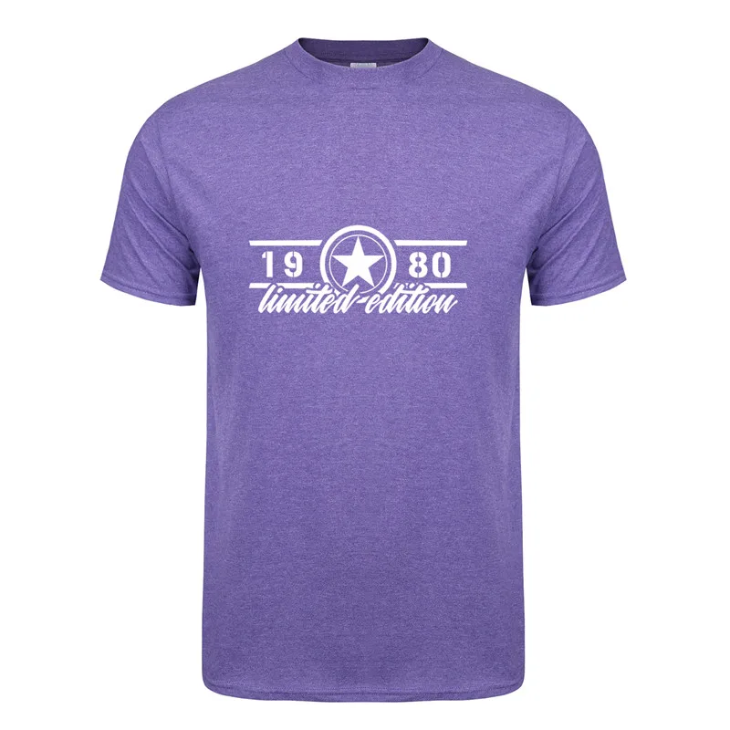 Antique Purple Летняя Новинка 1980 Ограниченная серия футболка Топы мужские хлопковые с коротким рукавом 1980 День рождения Подарочная Футболка мужская футболка OZ-269 - Цвет: Antique Purple