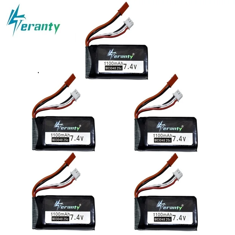 

7,4 V 1100mah LiPo батарея для Wltoys V353 A949 A959 A969 A979 k929 7,4 v Drone батарея для RC автомобилей вертолетов лодки 5 шт./компл.