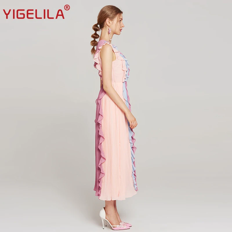 Платье YIGELILA женское длиной до щиколотки модное приталенное вечернее платье в