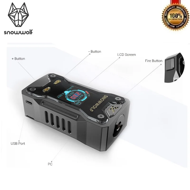 Оригинальный Snowwolf XFeng 230 Вт TC коробка мод питание от двух 18650 батарей Fit 510 нить