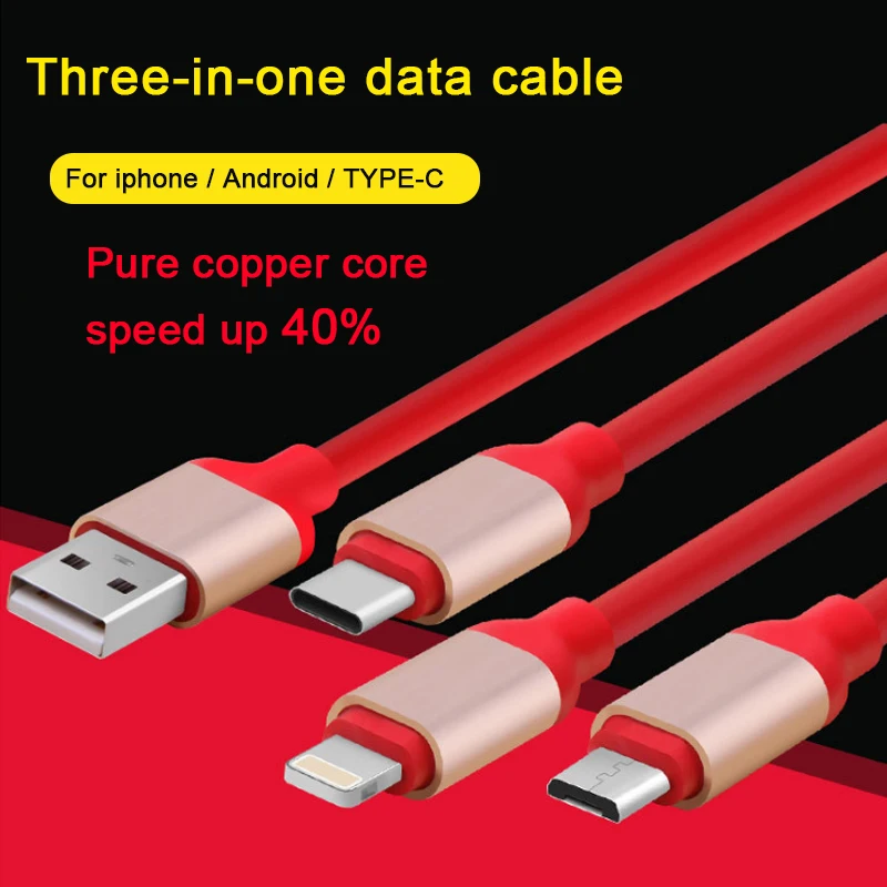 NOHON Micro Тип usb C 8 pin 3 2 в 1 Зарядное устройство Шнур для iPhone 7 6 S плюс X iOS Android samsung Xiaomi