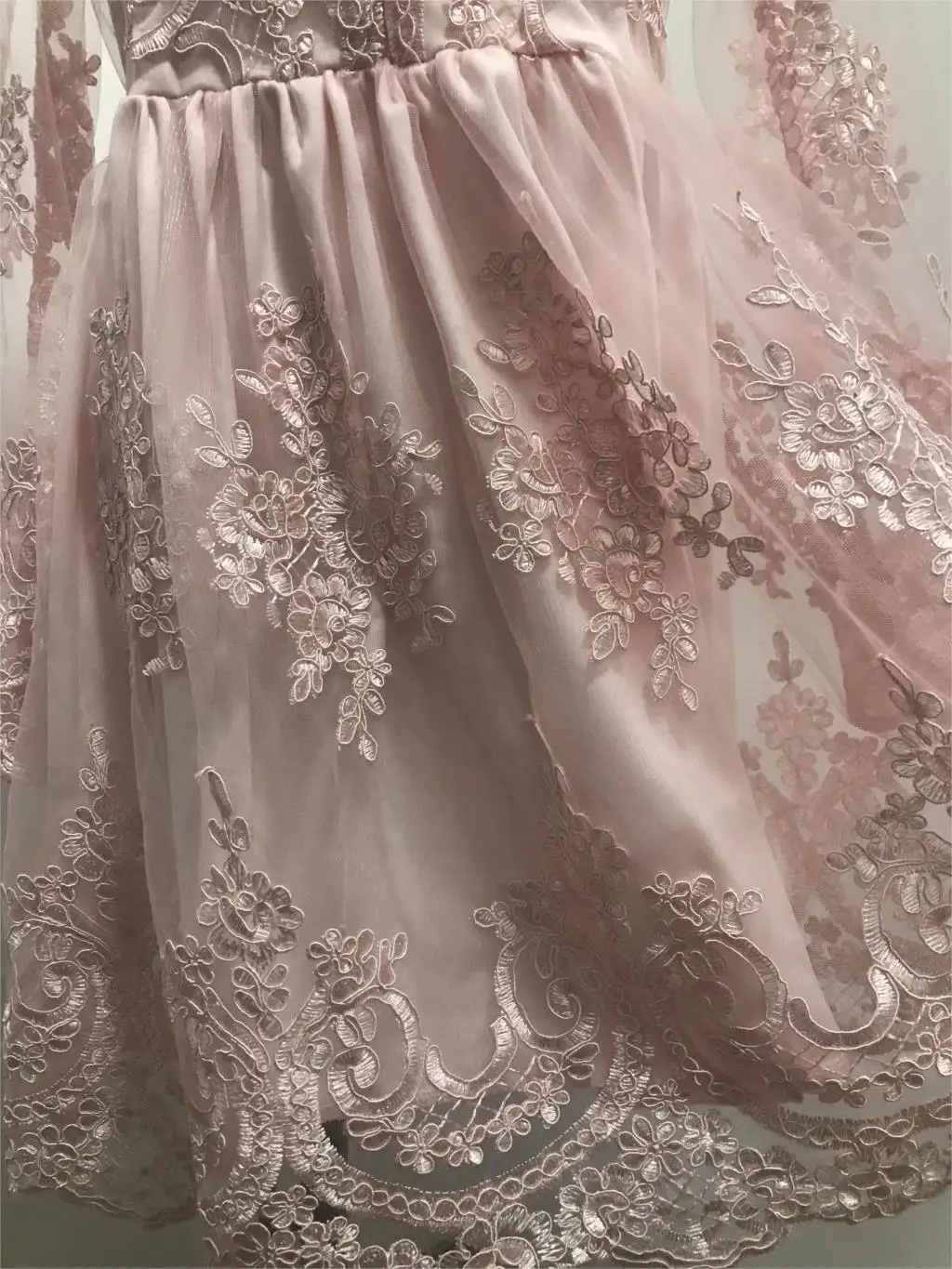 ZTVitality Women Dresses 2018 Hot Sale Pink Embroidery Fashion Dress Elegant Party A-Line Full Sleeve Mesh Sexy | Женская одежда
