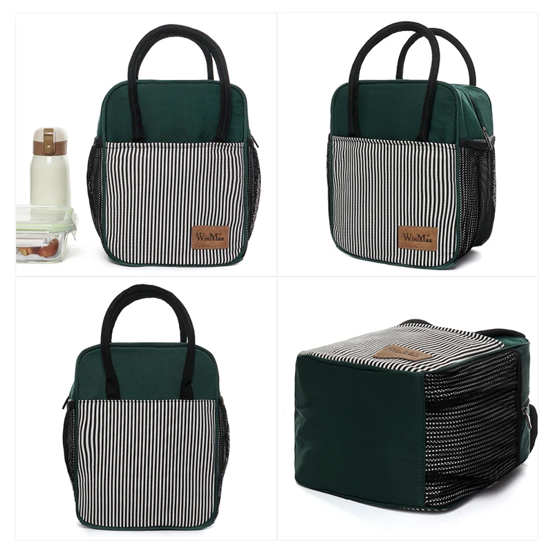 Winmax New Lunch Bag Striped Print Cooler Thermal Portable Keep Food Warm Picnic Lunchbox For Women Men Office Bolsa Termica | Багаж и