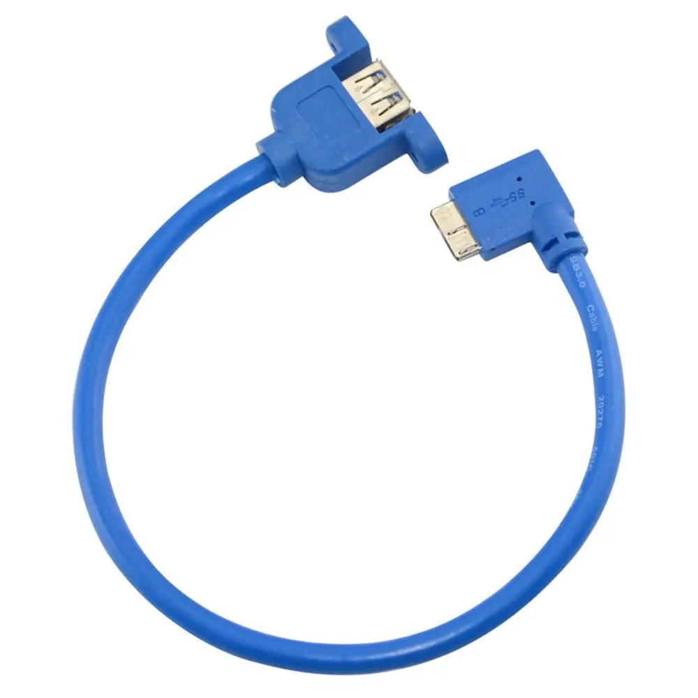 30cm 11&quot Panel Mount Female USB 3.0 To Left Angled Micro B Male Extension Cable Applided to laptop and desktop computer | Электроника
