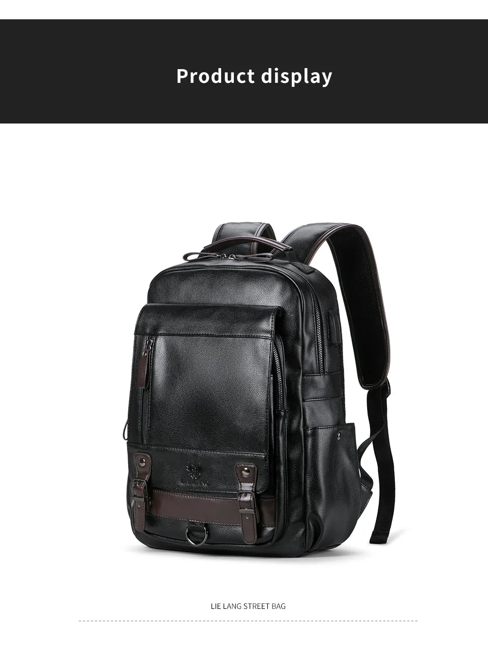 LIELANG рюкзак мужской Mochila Masculina мужской модный тренд большой емкости Молодежный досуг черная дорожная кожаная сумка для компьютера Мужская